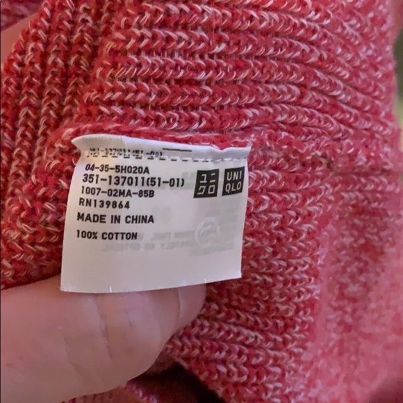 Uniqlo Red Marled Cotton Crewneck Sweater - Picture 3 of 11